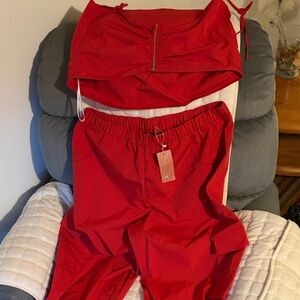 SHEIN Red Jumpsuit & Romper Set